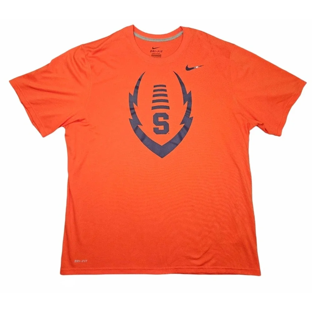 Nike Dri-Fit Syracuse Orange Football Graphic T-Shirt Mens XL Orange Athletic